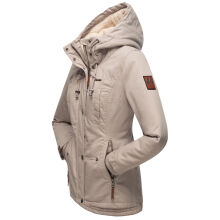 Marikoo Bikoo Damen gefütterte Winterjacke mit Teddyfell Hellgrau Größe XXXL - Gr. 46