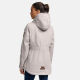 Marikoo Bikoo Damen gefütterte Winterjacke mit Teddyfell Hellgrau Größe XXXL - Gr. 46
