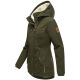 Marikoo Bikoo Damen gefütterte Winterjacke mit Teddyfell Olive Größe M - Gr. 38