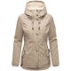 Marikoo Bikoo Damen gefütterte Winterjacke mit Teddyfell Light Taupe Größe S - Gr. 36