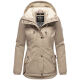 Marikoo Bikoo Damen gefütterte Winterjacke mit Teddyfell Light Taupe Größe M - Gr. 38