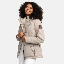 Marikoo Bikoo Damen gefütterte Winterjacke mit Teddyfell Light Taupe Größe L - Gr. 40