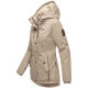Marikoo Bikoo Damen gefütterte Winterjacke mit Teddyfell Light Taupe Größe L - Gr. 40