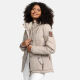 Marikoo Bikoo Damen gefütterte Winterjacke mit Teddyfell Light Taupe Größe XXL - Gr. 44