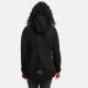 Marikoo Bikoo Damen gefütterte Winterjacke mit Teddyfell Schwarz - Schwarz Größe S - Gr. 36