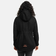 Marikoo Bikoo Damen gefütterte Winterjacke mit Teddyfell Schwarz - Schwarz Größe M - Gr. 38