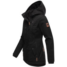 Marikoo Bikoo Damen gefütterte Winterjacke mit Teddyfell Schwarz - Schwarz Größe M - Gr. 38