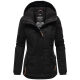 Marikoo Bikoo Damen gefütterte Winterjacke mit Teddyfell Schwarz - Schwarz Größe M - Gr. 38