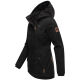 Marikoo Bikoo Damen gefütterte Winterjacke mit Teddyfell Schwarz - Schwarz Größe L - Gr. 40