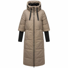 Navahoo Ciao Miau Damen lange Winterjacke B988 Taupe Grey Größe XL - Gr. 42