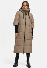 Navahoo Ciao Miau Damen lange Winterjacke B988 Taupe Grey Größe XXL - Gr. 44