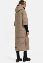 Navahoo Ciao Miau Damen lange Winterjacke B988 Taupe Grey Größe XXL - Gr. 44