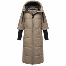 Navahoo Ciao Miau Damen lange Winterjacke B988 Taupe Grey Größe XXL - Gr. 44
