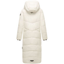 Navahoo Hingucker Damen lange Winterjacke Offwhite Größe M - Gr. 38