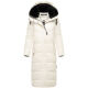 Navahoo Hingucker Damen lange Winterjacke Offwhite Größe M - Gr. 38