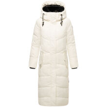 Navahoo Hingucker Damen lange Winterjacke Offwhite Größe XL - Gr. 42