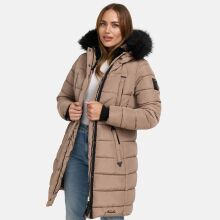 Navahoo Lotusblüte Princess Damen lange Winter Steppjacke Taupe Grey Größe L - Gr. 40