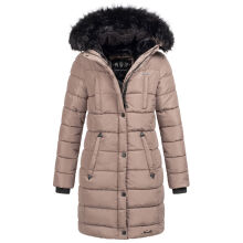 Navahoo Lotusblüte Princess Damen lange Winter Steppjacke Taupe Grey Größe L - Gr. 40