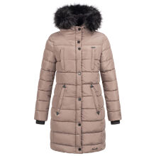 Navahoo Lotusblüte Princess Damen lange Winter Steppjacke Taupe Grey Größe L - Gr. 40