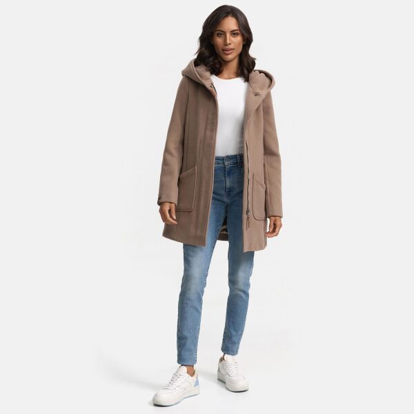 Marikoo Maikoo Damen Trenchcoat Wintermantel Taupe Grey Größe XXXXL - Gr. 48