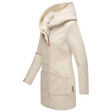 Marikoo Maikoo Damen Trenchcoat Wintermantel Offwhite Größe L - Gr. 40