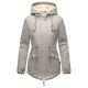Marikoo Manolya Damen Parka Winterjacke mit Teddyfell Grau Größe XXXL - Gr. 46