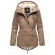 Marikoo Manolya ladies parka jacket with teddy fur Taupe