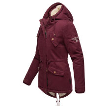 Marikoo Manolya Damen Parka Winterjacke mit Teddyfell Weinrot Größe XXXL - Gr. 46