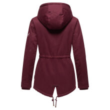 Marikoo Manolya Damen Parka Winterjacke mit Teddyfell Weinrot Größe XXXL - Gr. 46
