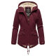 Marikoo Manolya Damen Parka Winterjacke mit Teddyfell Weinrot Größe XXXL - Gr. 46