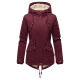 Marikoo Manolya Damen Parka Winterjacke mit Teddyfell Weinrot Größe XXXL - Gr. 46