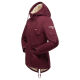 Marikoo Manolya Damen Parka Winterjacke mit Teddyfell Weinrot Größe XXXL - Gr. 46