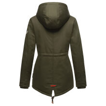 Marikoo Manolya Damen Parka Winterjacke mit Teddyfell Dusty Olive Größe XXXL - Gr. 46
