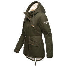 Marikoo Manolya Damen Parka Winterjacke mit Teddyfell Dusty Olive Größe XXXL - Gr. 46