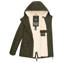 Marikoo Manolya Damen Parka Winterjacke mit Teddyfell Dusty Olive Größe XXXL - Gr. 46