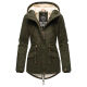 Marikoo Manolya Damen Parka Winterjacke mit Teddyfell Dusty Olive Größe XXXL - Gr. 46