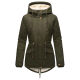 Marikoo Manolya Damen Parka Winterjacke mit Teddyfell Dusty Olive Größe XXXL - Gr. 46