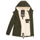 Marikoo Manolya Damen Parka Winterjacke mit Teddyfell Dusty Olive Größe XXXL - Gr. 46