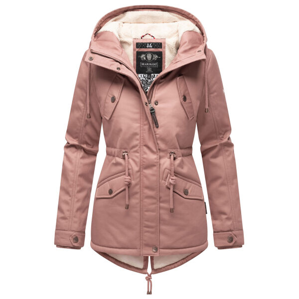 Marikoo Manolya Damen Parka Winterjacke mit Teddyfell Terracotta Größe XXXL - Gr. 46