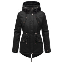 Marikoo Manolya Damen Parka Winterjacke mit Teddyfell Schwarz - Schwarz Größe XXL - Gr. 44