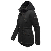 Marikoo Manolya Damen Parka Winterjacke mit Teddyfell Schwarz - Schwarz Größe XXL - Gr. 44