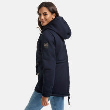 Marikoo Manolya Damen Parka Winterjacke mit Teddyfell Blau Größe XXXXXL - Gr. 50