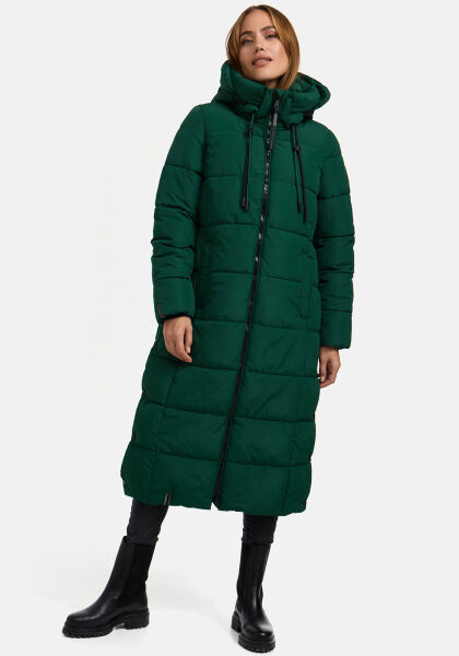 Marikoo Nadeshikoo Damen lange Winter Steppjacke Evergreen Größe XS - Gr. 34