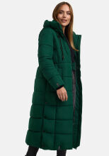 Marikoo Nadeshikoo Damen lange Winter Steppjacke Evergreen Größe S - Gr. 36