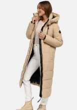 Marikoo Nadeshikoo Damen lange Winter Steppjacke Beige Größe M - Gr. 38