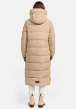 Marikoo Nadeshikoo Damen lange Winter Steppjacke Beige Größe M - Gr. 38