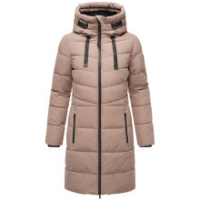 Marikoo Natsukoo Damen Winter Steppjacke lang Taupe Grey Größe XS - Gr. 34