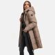 Marikoo Natsukoo Damen Winter Steppjacke lang Taupe Grey Größe XS - Gr. 34