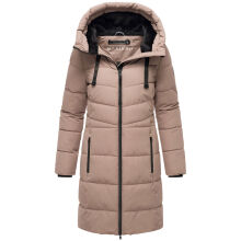 Marikoo Natsukoo Damen Winter Steppjacke lang Taupe Grey Größe L - Gr. 40