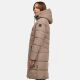 Marikoo Natsukoo Damen Winter Steppjacke lang Taupe Grey Größe L - Gr. 40
